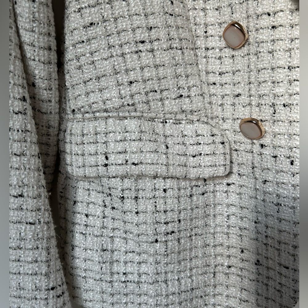 Rachel Zoe Black & White Tweed Cropped Jacket Size Large NWT - Picture 7 of 13